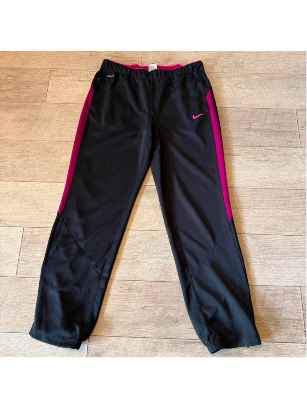 Women's Nike Dri-FIT Track Pants Size M Black and Pink